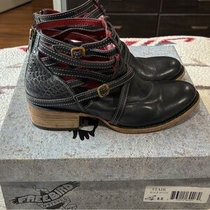 Freebird Black Stair Ankle Boots